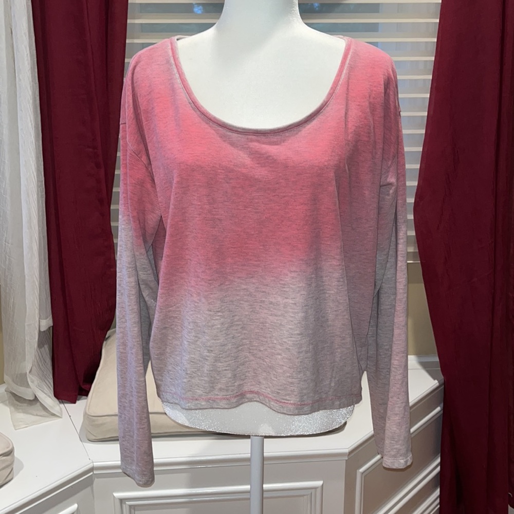 Ombré lightweight peach & gray comfy long sleeve sweatshirt Sz 12 by Divided